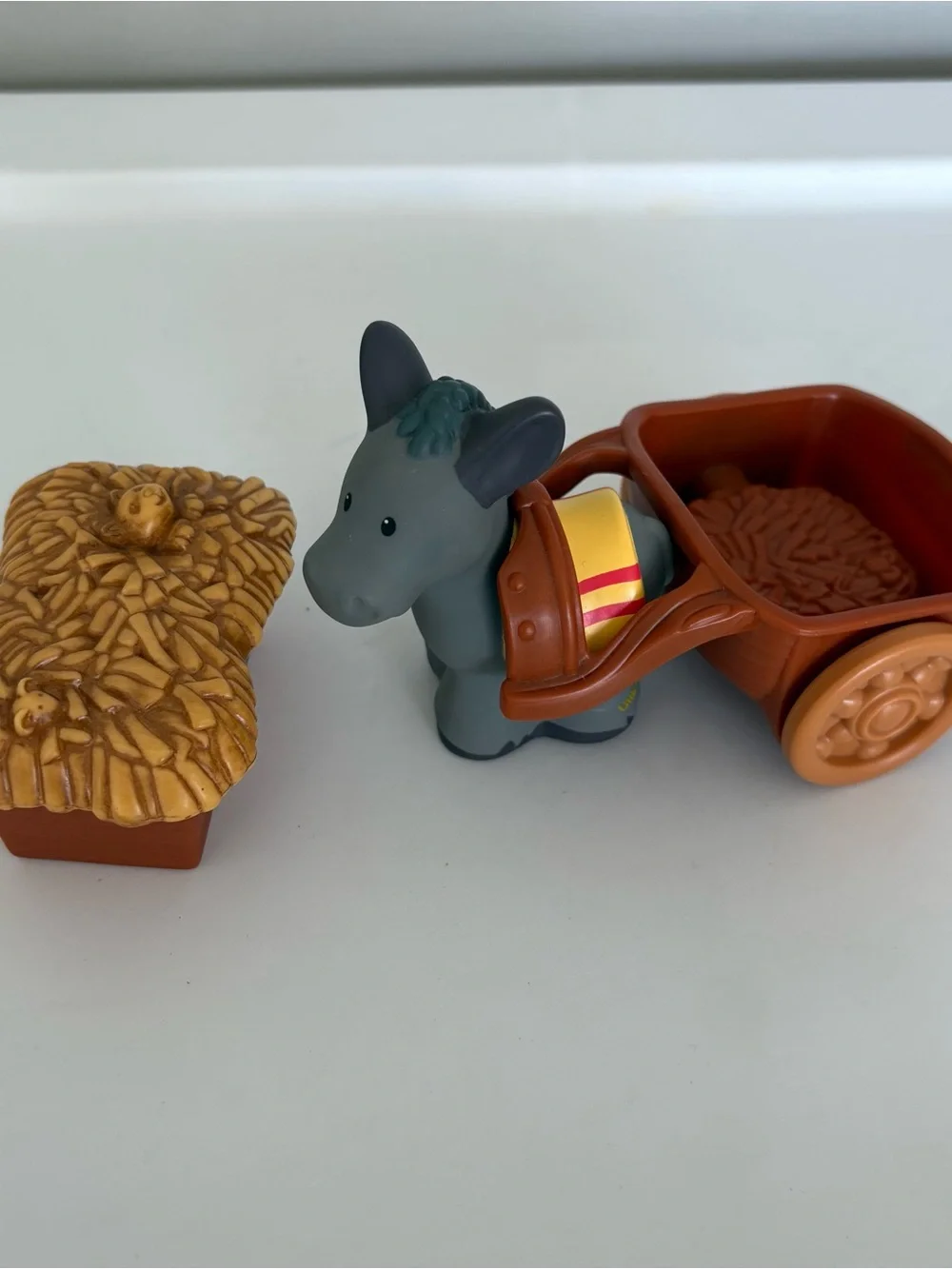 Fisher price little people nativity donkey with cart and hay